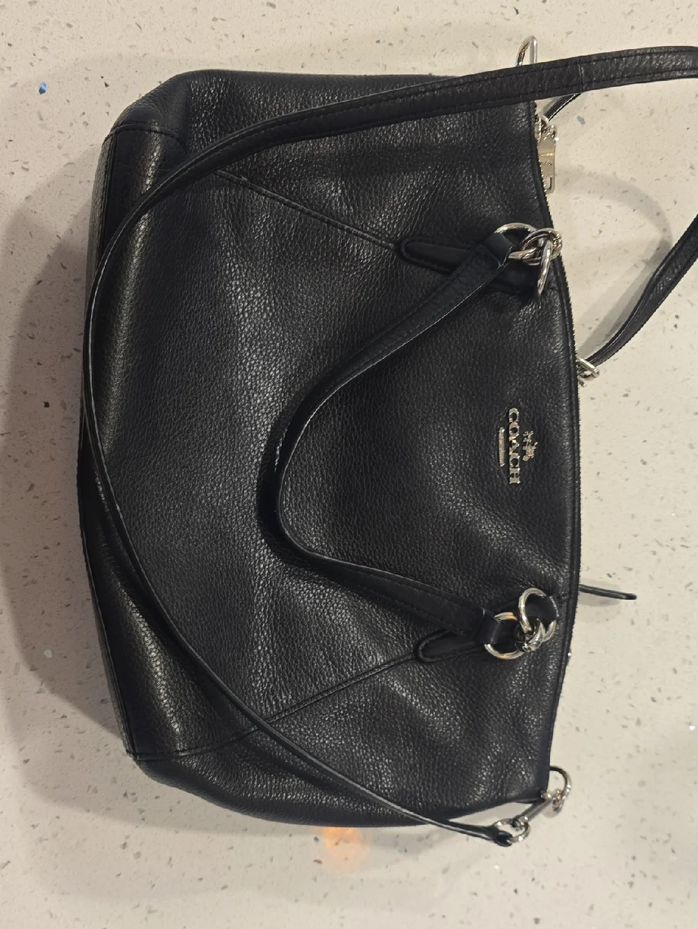 Coach Black Pebbled Leather Crossbody Messenger - Picture 1 of 3